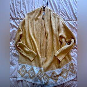 Old Navy Yellow and White Cardigan Sweaters